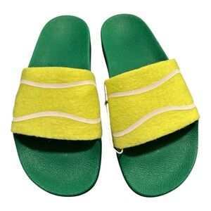 Tory Burch Tennis Ball Slide Sandals – Fluorescent Yellow/Green – Size 6